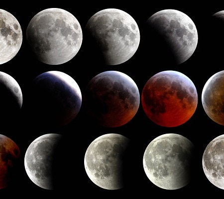 Total lunar eclipse blood moon supermoon