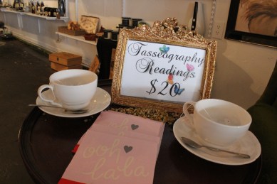 Lady Shiya and Megan Dolph offer tea leaf readings (tasseography) at Maven's Moon in River Oaks.